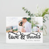 Liebe & Dank Foto Vielen Dank Einladung (Stehend Vorderseite)