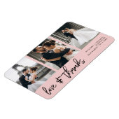 Liebe dank FotoCollage Handschrift Rosa Magnet (Linke Seite)