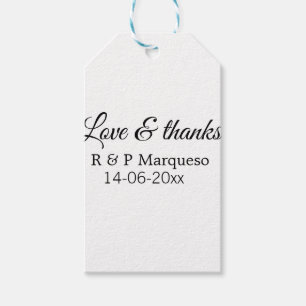 Liebe & Dank füge Paarname Hochzeit Datum Jahr hin Geschenkanhänger