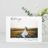 Liebe & Dank für handgeschriebenes Script Heart Fo Dankeskarte (Stehend Vorderseite)