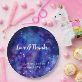 Liebe & Dank Galaxy Wedding Starry Night Niedlich Pappteller (Party)