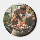 'Liebe & Dank' Gastgeschenk Hochzeit für benutzerd Magnet (Vorne)
