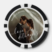 'Liebe & Dank' Gastgeschenk Hochzeit für benutzerd Pokerchips (Vorderseite)