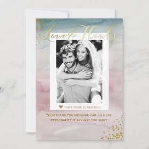 Liebe & Dank Glam Watercolor Gold Danke Foto