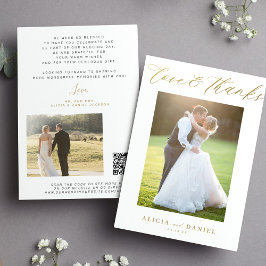 Liebe dank goldskript 2 Foto Hochzeit danke Karte