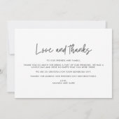 Liebe dank Hochzeit Elegantes FotoCollage Dankeskarte (Rückseite)