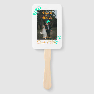 Liebe & Dank Hochzeitskärtchen Foto modern hinzufü Fächer