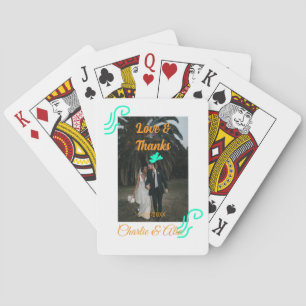 Liebe & Dank Hochzeitskärtchen Foto modern hinzufü Spielkarten
