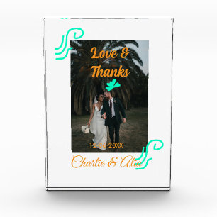Liebe & Dank Hochzeitspaar Foto modern hinzufügen