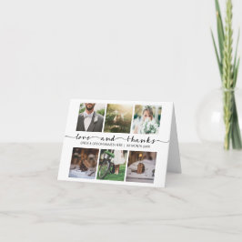 Liebe & Dank Hochzeittypografie Minimalistisches F Dankeskarte