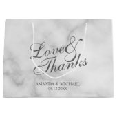 Liebe & Dank Klasse Elegante Gastgeschenk Hochzeit Große Geschenktüte (Vorderseite)