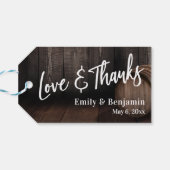 Liebe & Dank Lässiger Handschrift Holzfass Geschenkanhänger (Rückseite Horizontal)