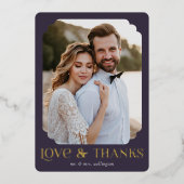 Liebe Dank Lila Foil Wedding Dankeschön Karte (Vorderseite)