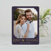 Liebe Dank Lila Foil Wedding Dankeschön Karte (Stehend vorne)