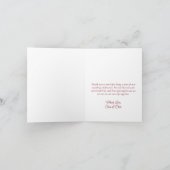 Liebe & Dank Magenta Roses Hochzeitsszene Foto Dankeskarte (Innenseite)