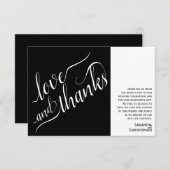 Liebe & Dank Minimalistisch 2 Pane mit Note Weddin Dankeskarte (Vorne/Hinten)