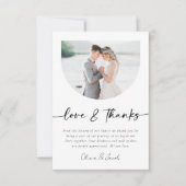 Liebe & Dank Modern Foto Arch Wedding Dankeskarte (Vorderseite)