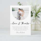 Liebe & Dank Modern Foto Arch Wedding Dankeskarte (Stehend Vorderseite)