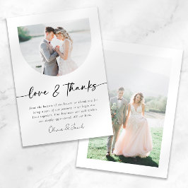 Liebe & Dank Modern Foto Arch Wedding Dankeskarte