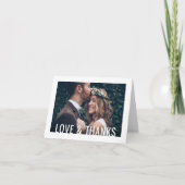 Liebe & Dank Modern Simple Border 2 Foto Wedding Dankeskarte (Vorderseite)