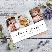 Liebe & Dank Modern Vier-Foto-Neujunges Dankeskarte