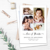 Liebe & Dank Modern Vier-Foto-Neujunges Dankeskarte