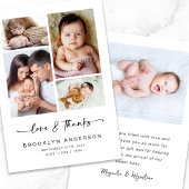 Liebe & Dank Modern Vier-Foto-Neujunges Dankeskarte