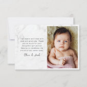 Liebe & Dank Modern Vier-Foto-Neujunges Dankeskarte (Rückseite)