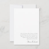 Liebe & Dank Moderne Minimalistische Foto Hochzeit Dankeskarte (Rückseite)