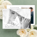 Liebe & Dank Moderner Kalligrafie Foto Hochzeit Dankeskarte<br><div class="desc">Vielen Dank für Ihre Teilnahme an Ihrem besonderen Tag mit einer schönen Liebe & Dank Modern Calligraphy Foto Wedding Dankeschön Card. Diese wunderschöne Karte verfügt über einen eleganten, modernen Kalligraphie-Schriftart und zwei süße Fotos, ein komplettes Blutbad. Auf der Kartenrückseite können Sie ein anderes Hochzeitsfest-Foto austauschen und Ihren Gästen eine persönliche...</div>