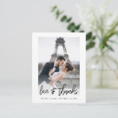 Liebe & Dank Modernes Foto Vielen Dank Postkarte (Stehend Vorderseite)