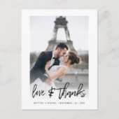 Liebe & Dank Modernes Foto Vielen Dank Postkarte (Vorderseite)