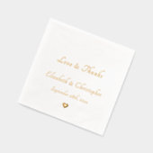 Liebe & Dank Monogram Weddate Party Cocktail Servietten Mit Folie (Links)