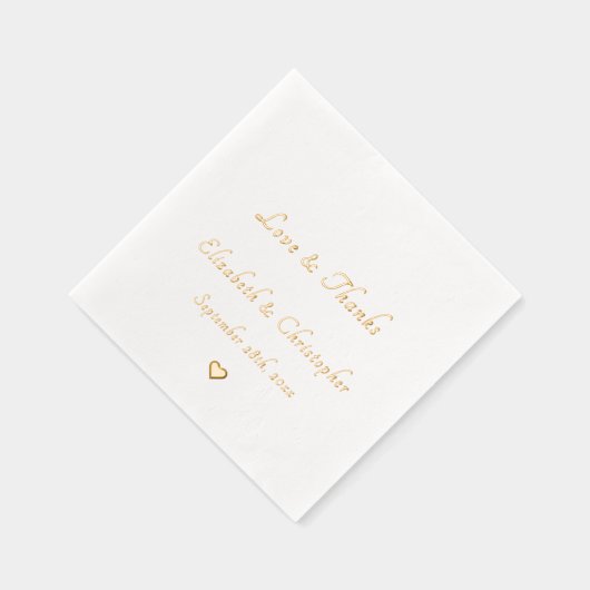 Liebe & Dank Monogram Weddate Party Cocktail Servietten Mit Folie (Rechts)