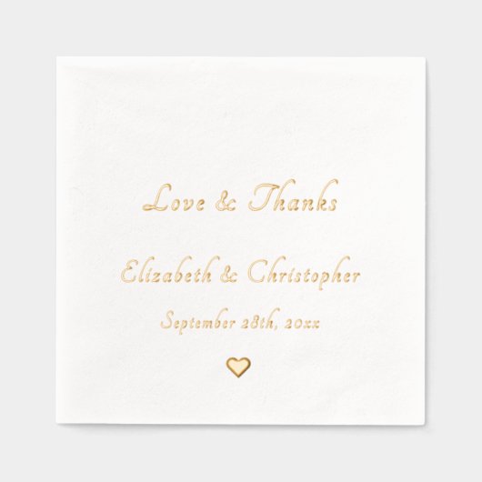 Liebe & Dank Monogram Weddate Party Cocktail Servietten Mit Folie (Vorderseite)