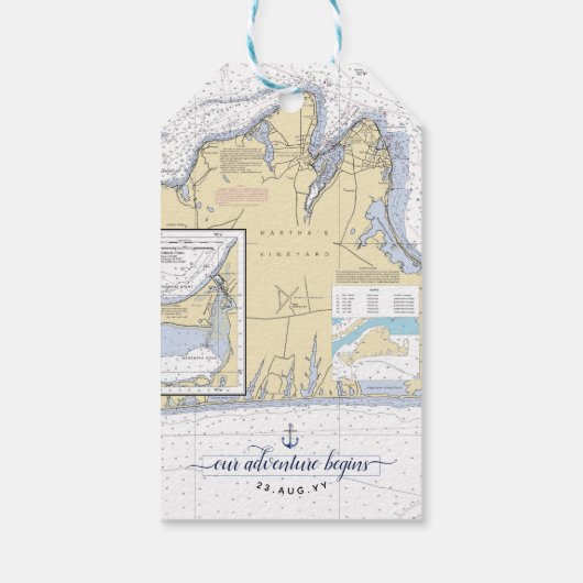 Liebe & Dank Nautical Chart Anchor Event Hochzeit Geschenkanhänger (Rückseite)