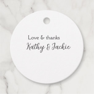 Liebe & Dank Paarname Hochzeit einfach minimal  Geschenkanhänger