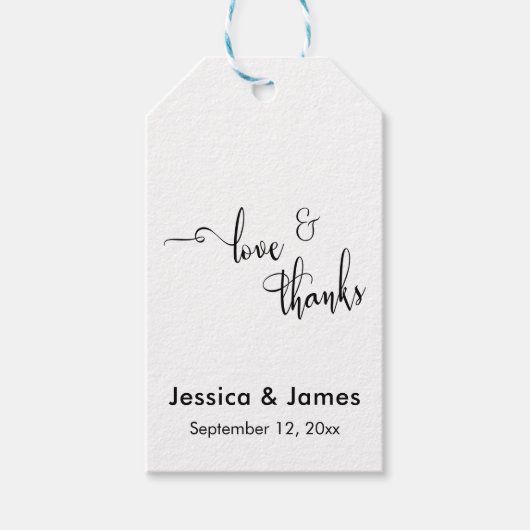 Liebe & Dank Personalisierter Hochzeit Geschenkanhänger (Vorderseite)