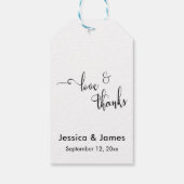 Liebe & Dank Personalisierter Hochzeit Geschenkanhänger (Rückseite)