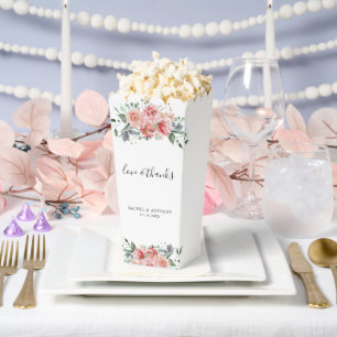 Liebe & Dank rosa Rose Wasserfarbe Hochzeitsziton Geschenkschachtel