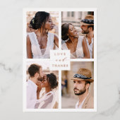 Liebe & Dank Rose Gold Foil Foto Danke Karte (Vorderseite)