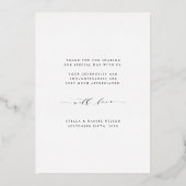 Liebe & Dank Rose Gold Foil Foto Danke Karte (Rückseite)