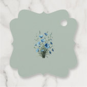 Liebe & Dank Rustic Blue Boho Wildblumen Hochzeit Geschenkanhänger (Rückseite)
