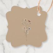 Liebe & Dank Rustic Boho Chic Wildblumen Hochzeit Geschenkanhänger (Rückseite)