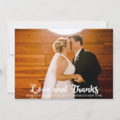 Liebe & Dank schlichtes Foto für Hochzeiten Dankeskarte (Vorderseite)