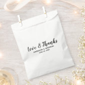 Liebe & Dank schwarz Stilschrift moderne Hochzeit Geschenktütchen (Ausgeschnitten)