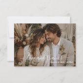 Liebe & Dank Skript Foto Boho Hochzeit Dankeskarte (Vorderseite)