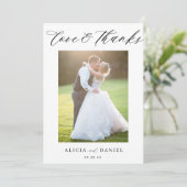 Liebe dank Skript-Foto QR-Code Hochzeit danke Karte (Stehend Vorderseite)