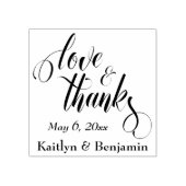 Liebe & Dank Skript mit/ Ihre Details ausarbeiten Gummistempel (Prägung)