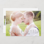 LIEBE & DANK Typografie Foto-Karte vorne und hinte Dankeskarte (Vorne/Hinten)